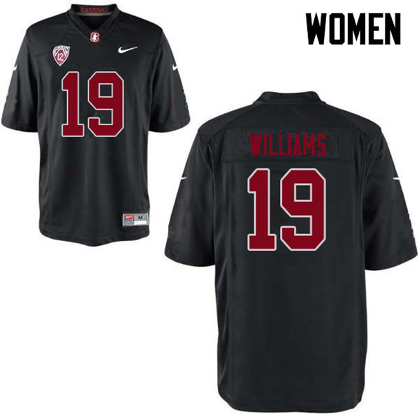 Women #19 Noah Williams Stanford Cardinal College Football Jerseys Sale-Black - Click Image to Close